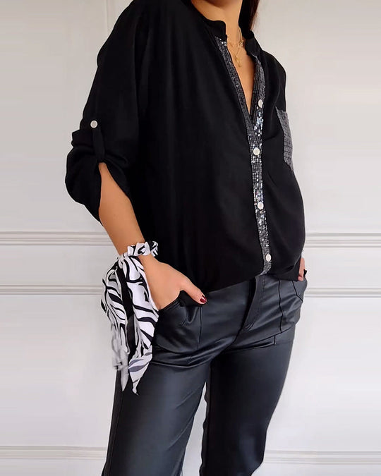 EB | Stilvolle Bluse mit Glimmer Nicht Spezifiziert Elegant und Strahlend
