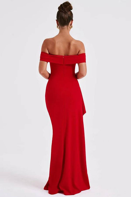 EB | Sexy Lady Off Shoulder Hoher Schlitz Maxi Kleid