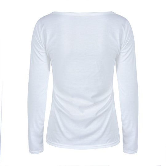 Damen Langarmshirt mit elegantem V-Ausschnitt und figurbetontem Schnitt EB