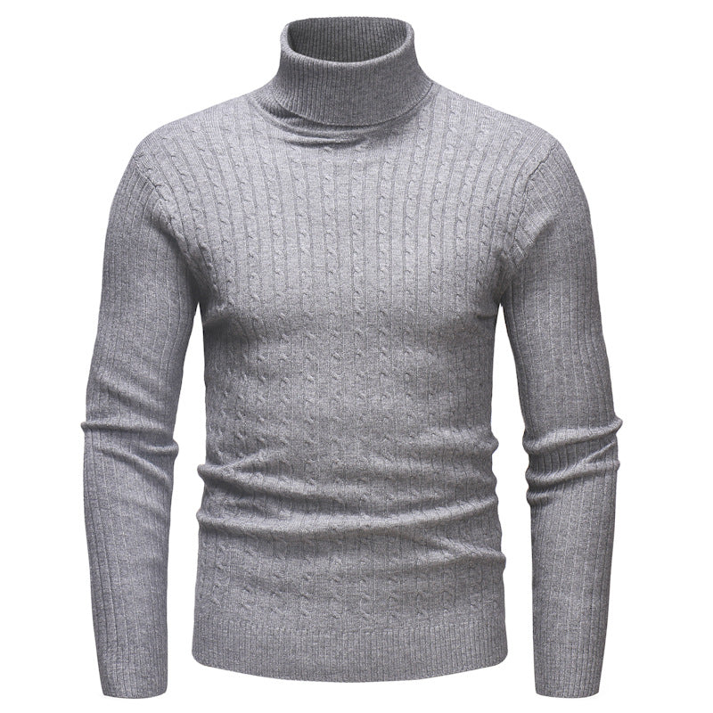 Herren Rollkragenpullover mit strukturiertem Zopfmuster EB