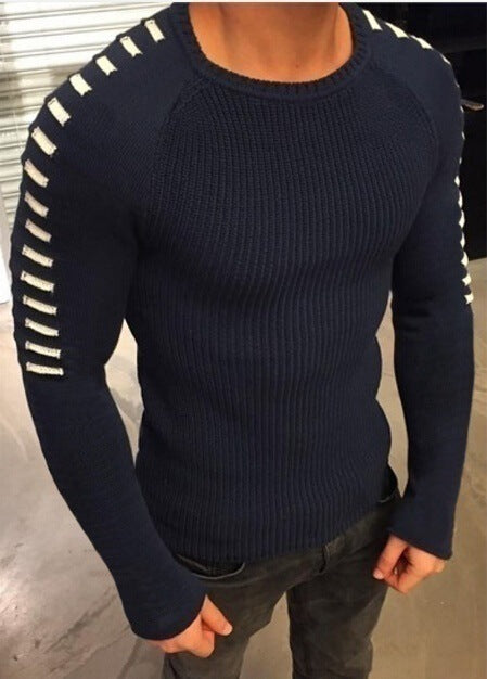 Herren Strickpullover mit innovativem Design und strukturierten Ärmeln EB