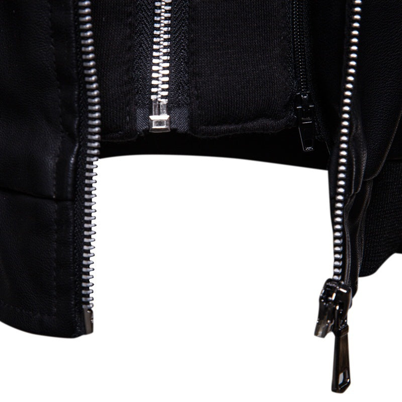 Herren Kunstleder Kapuzenjacke mit sportlichem Schnitt und einzigartigen Details EB