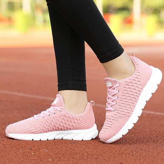 Damen Sportliche Stricksneaker mit atmungsaktiver Textur und rutschfester Sohle EB