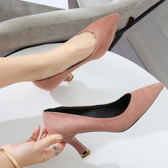 Damen elegante Pumps mit schickem Blockabsatz EB