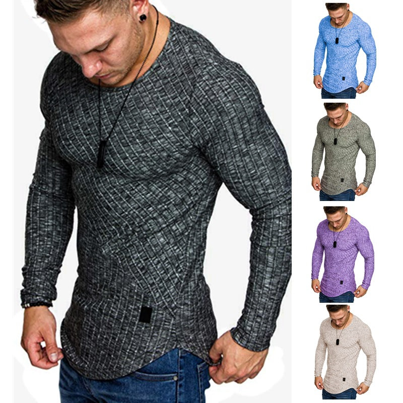 Herren Langarmshirt mit strukturiertem Design und körperbetonter Passform EB