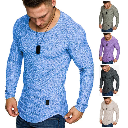 Herren Langarmshirt mit strukturiertem Design und körperbetonter Passform EB