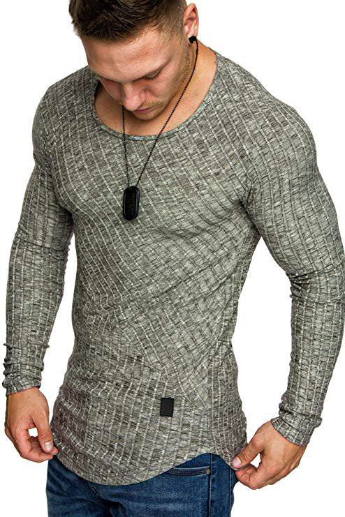 Herren Langarmshirt mit strukturiertem Design und körperbetonter Passform EB