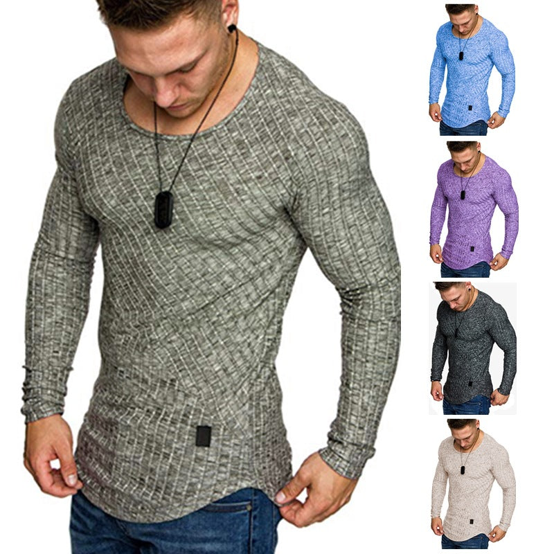 Herren Langarmshirt mit strukturiertem Design und körperbetonter Passform EB