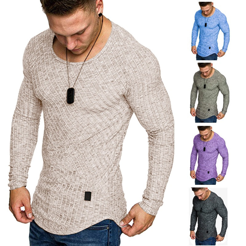 Herren Langarmshirt mit strukturiertem Design und körperbetonter Passform EB