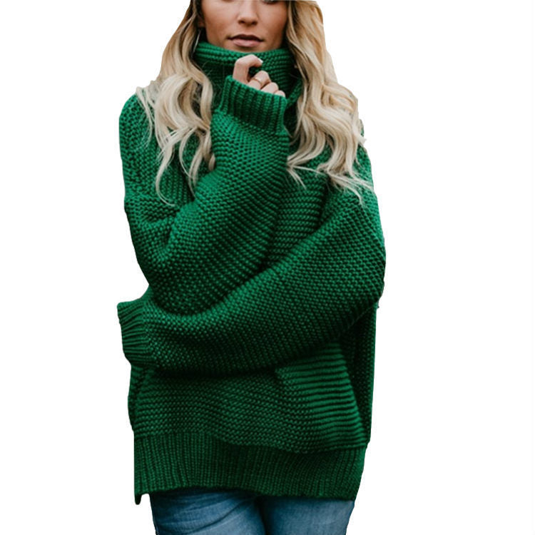 Damen Grobstrickpullover mit gemütlichem Stehkragen EB