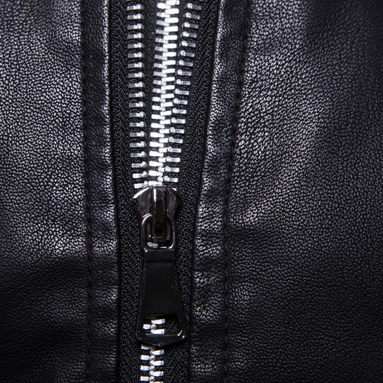Herren Kunstleder Kapuzenjacke mit sportlichem Schnitt und einzigartigen Details EB