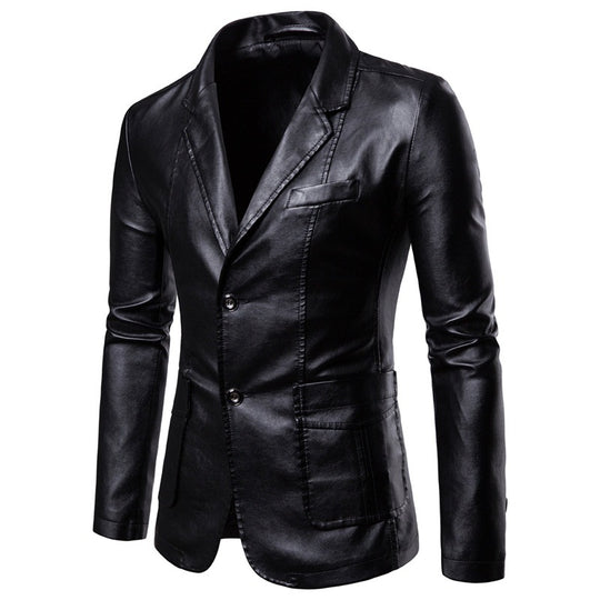 Herren elegante Kunstlederjacke EB