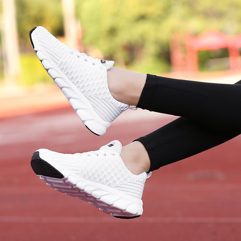 Damen Sportliche Stricksneaker mit atmungsaktiver Textur und rutschfester Sohle EB