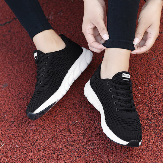 Damen Sportliche Stricksneaker mit atmungsaktiver Textur und rutschfester Sohle EB