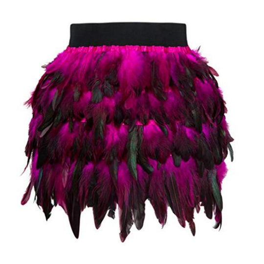 Damen Federrock mit auffälligem Design und elastischem Bund EB