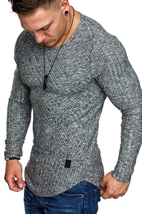 Herren Langarmshirt mit strukturiertem Design und körperbetonter Passform EB
