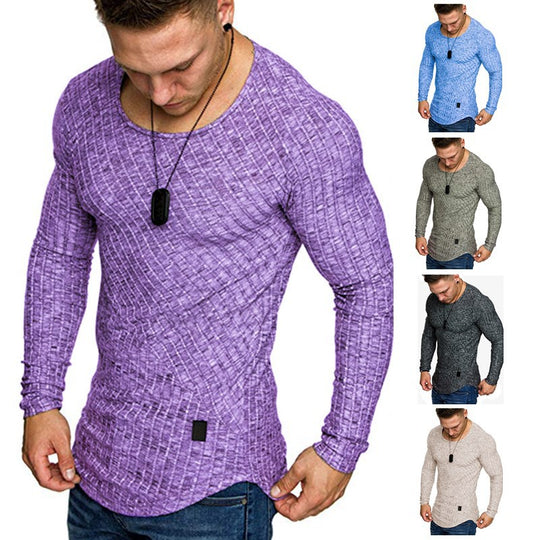 Herren Langarmshirt mit strukturiertem Design und körperbetonter Passform EB