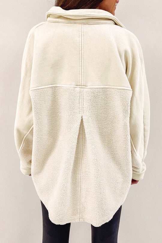 EB | Weiche Fleecejacke mit Großen Knöpfen Polyester Komfort und Warmer Stil