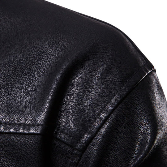 Herren Kunstleder Kapuzenjacke mit sportlichem Schnitt und einzigartigen Details EB