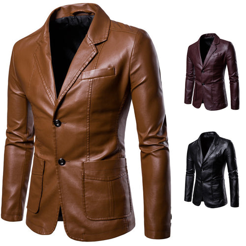 Herren elegante Kunstlederjacke EB