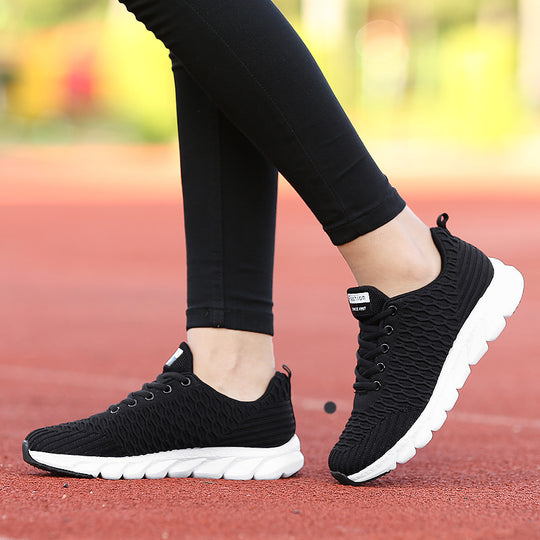 Damen Sportliche Stricksneaker mit atmungsaktiver Textur und rutschfester Sohle EB