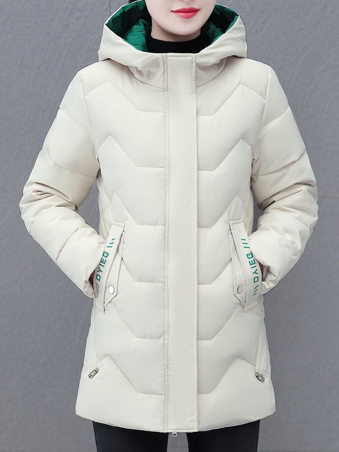 EB | Mittellange Gepolsterte Jacke für Frauen Ideal für Herbst Winter