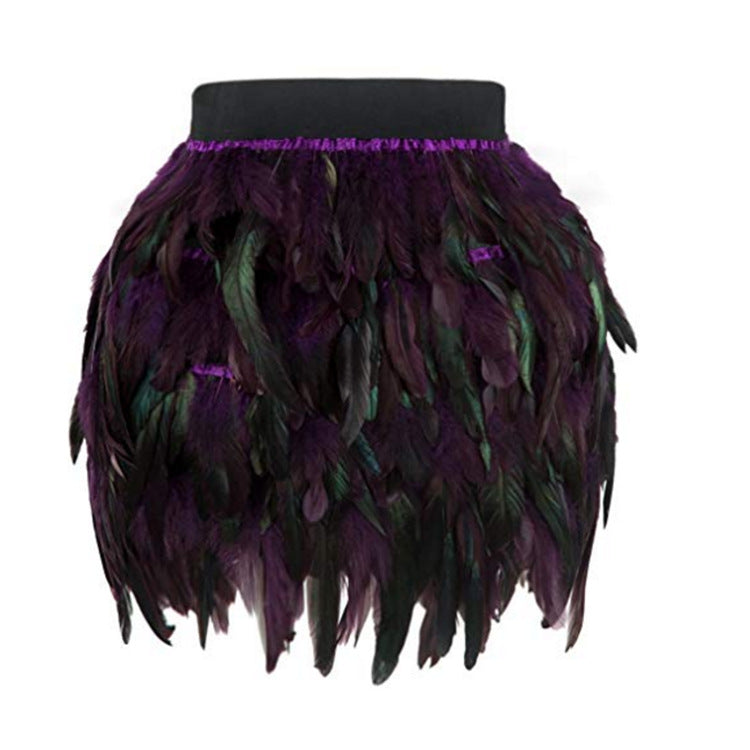 Damen Federrock mit auffälligem Design und elastischem Bund EB