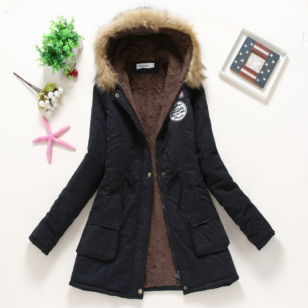 Damen gefütterte Übergangsjacke mit Kapuze und Teddyfutter EB
