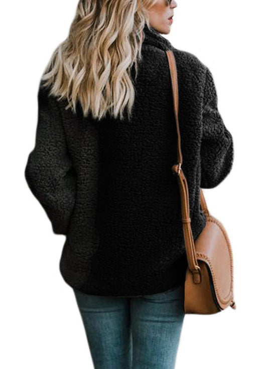 Damen Kuschelige Boucle-Jacke mit doppelter Knopfleiste EB