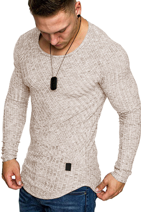 Herren Langarmshirt mit strukturiertem Design und körperbetonter Passform EB