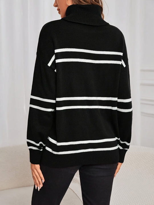 EB | Gestreifter Rollkragenpullover