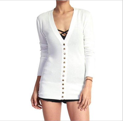 Damen nan Feinstrick-Cardigan mit dekorativen Metallknöpfen und schmaler Silhouette EB