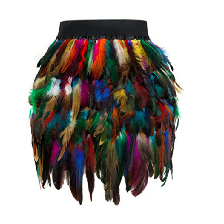 Damen Federrock mit auffälligem Design und elastischem Bund EB