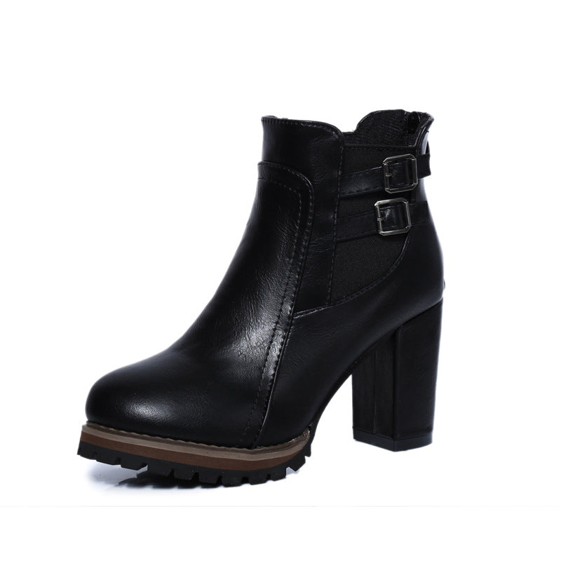 Damen Stiefeletten mit robustem Profil und modischen Schnallen EB