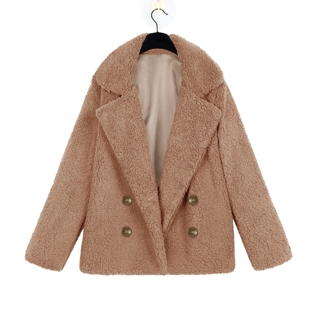 Damen Kuschelige Boucle-Jacke mit doppelter Knopfleiste EB