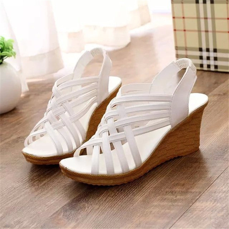 Damen Wedge-Sandalen mit elegantem Riemchen-Design und rutschfester Sohle EB