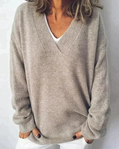 EB | Bequeme V-Ausschnitt Damenpullover