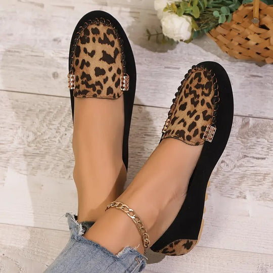 Bequeme Damen-Slipper mit wildem Leopardenprint EB EB