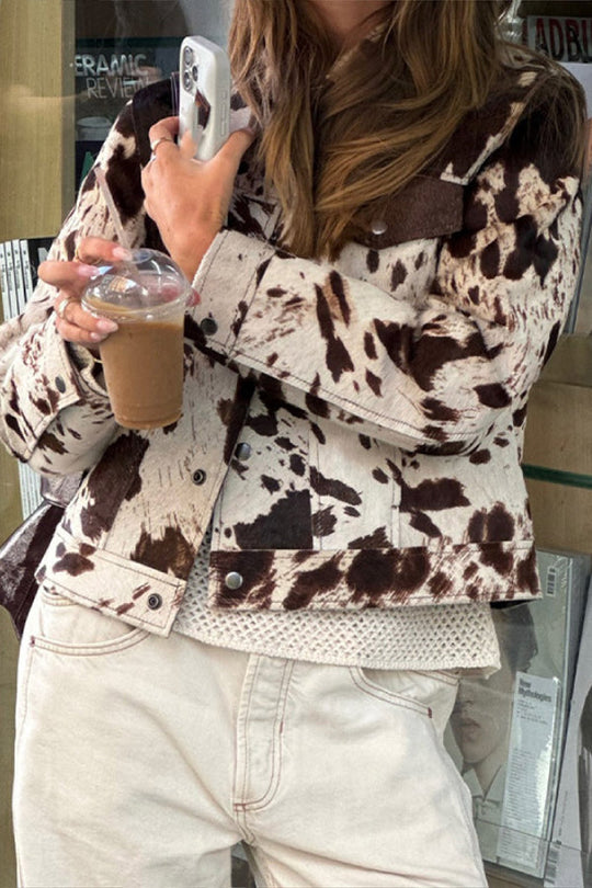 EB | Revers Bequem Lässig Bedruckte Hemdjacke