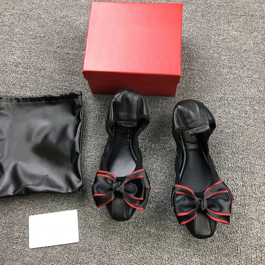 Damen Elegante Ballerinas mit modischer Schleifen-Applikation EB