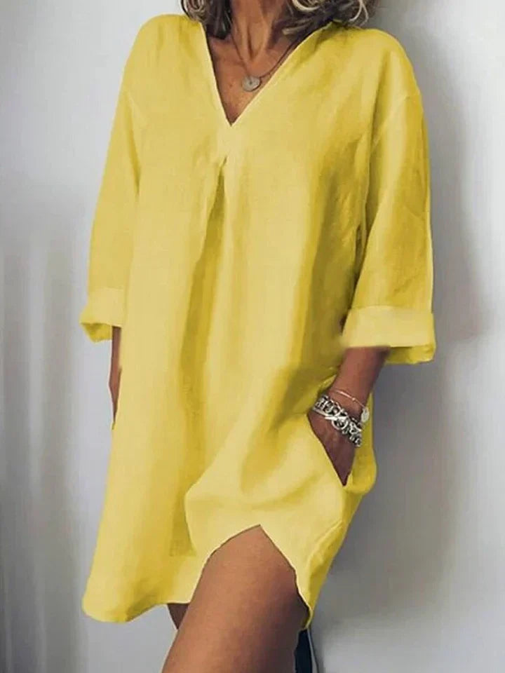 kleid – V-Ausschnitt und halbe Ärmel