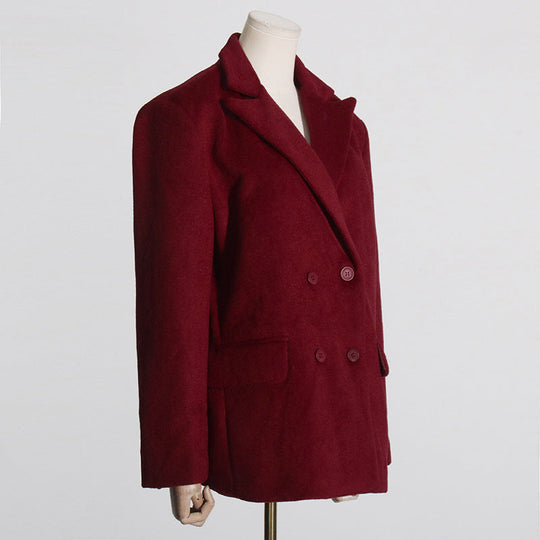 EB | Warme Damen Wolljacke mit Gürtel und Kurzer Passform