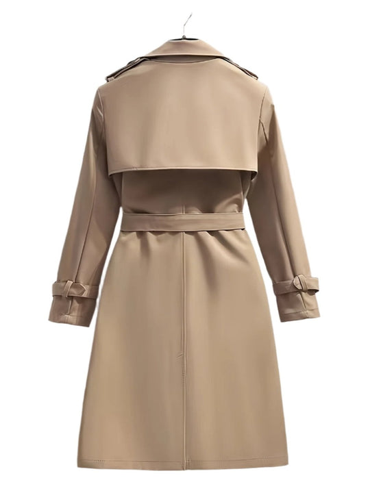 EB | doppelte Reihe Trenchcoat für Damen - mit Gürtel in der Taille