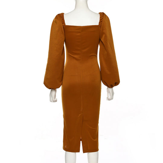 EB | Ein-Wort-Schulter rückenfreies schlankes Kleid