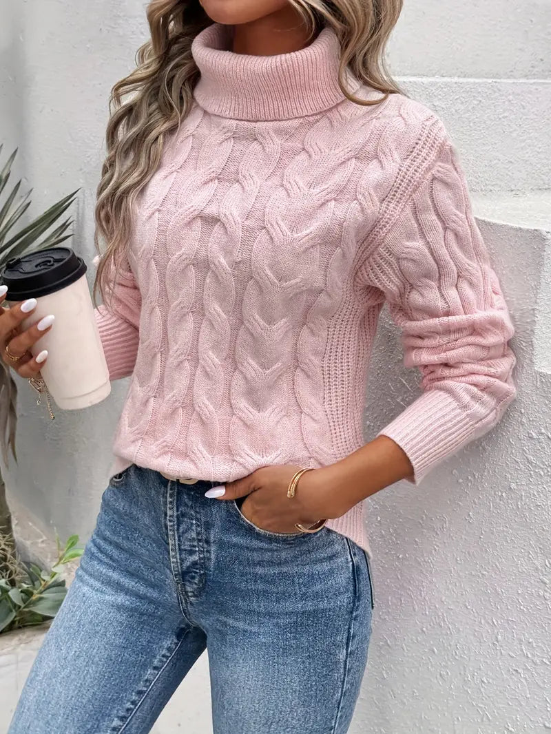 EB | Zopfmuster Rollkragenpullover Damen