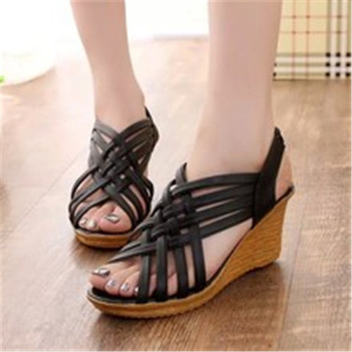 Damen Wedge-Sandalen mit elegantem Riemchen-Design und rutschfester Sohle EB