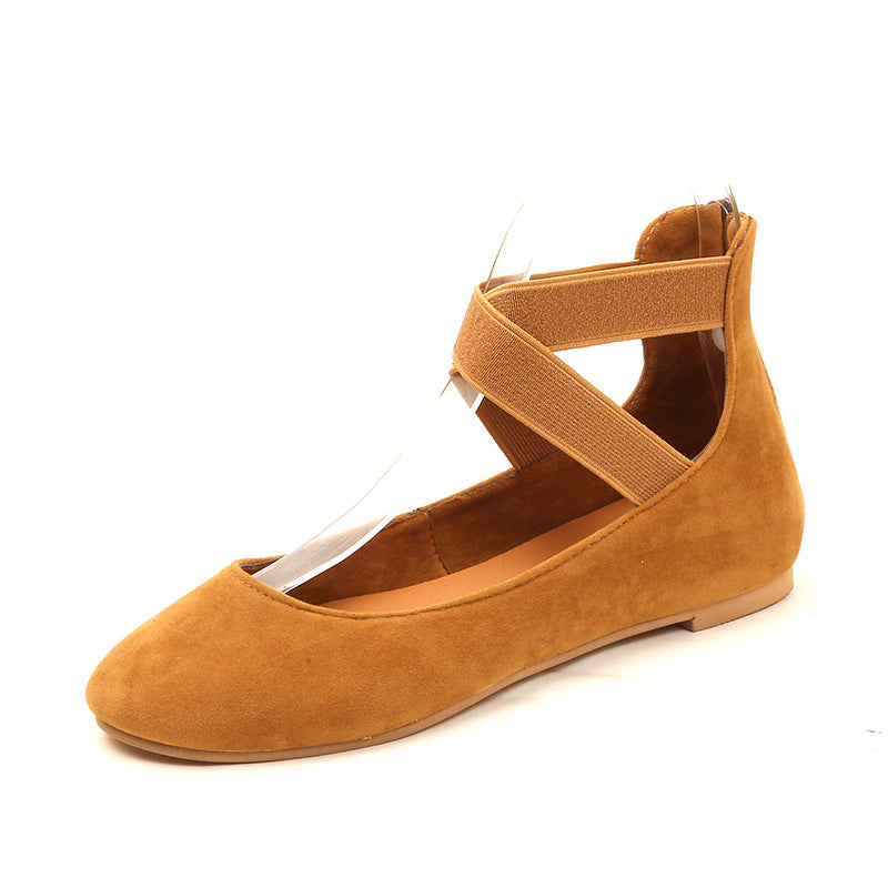 Damen Ballerinas mit elastischen Trägern und bequemem Fußbett EB