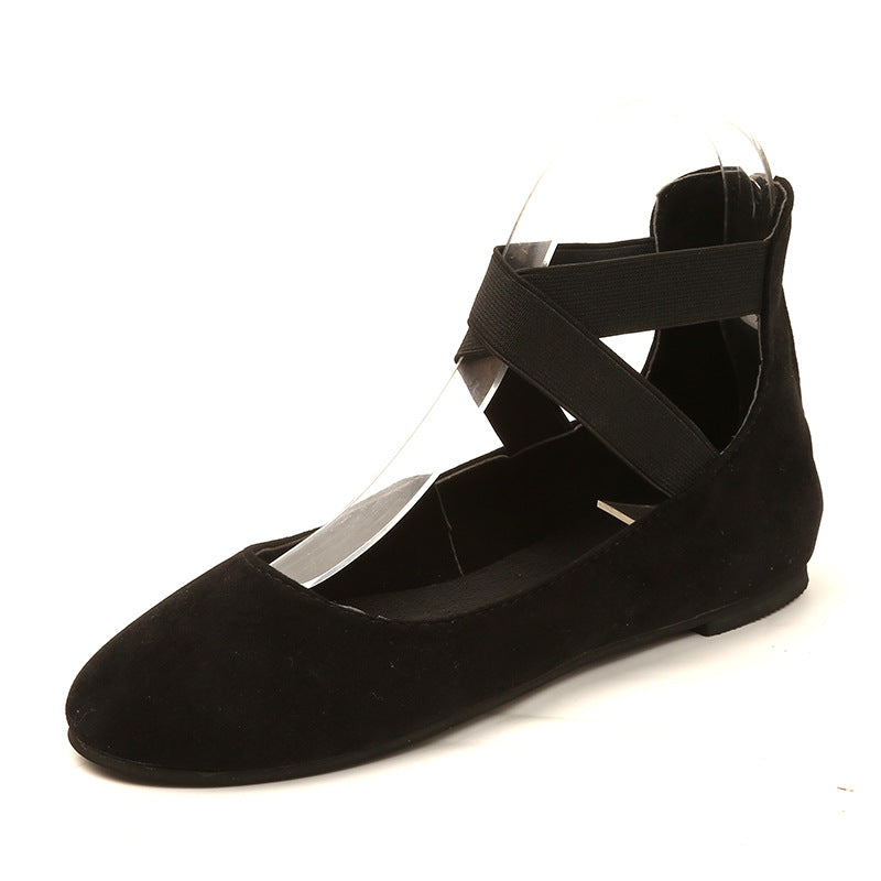 Damen Ballerinas mit elastischen Trägern und bequemem Fußbett EB