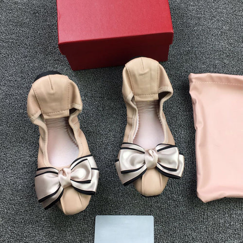 Damen Elegante Ballerinas mit modischer Schleifen-Applikation EB
