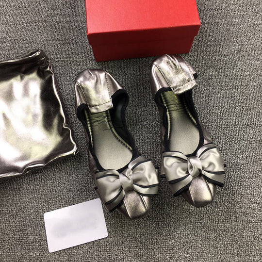 Damen Elegante Ballerinas mit modischer Schleifen-Applikation EB
